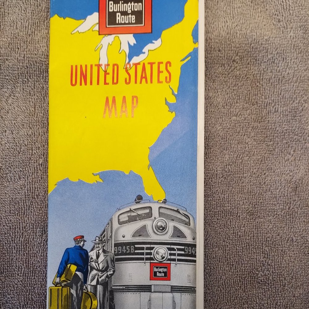Burlington Train Route United States Map "Way of the Zephyr and vista Domes"